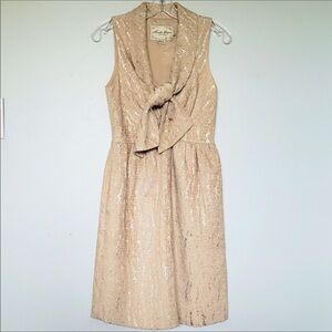 “HUNTER DIXON” ANTHROPOLOGIE Brocade Lapel BowTie Dress